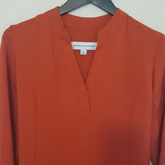 Emma & Michele rust orange bell flare sleeve midi dress - Picture 2 of 8